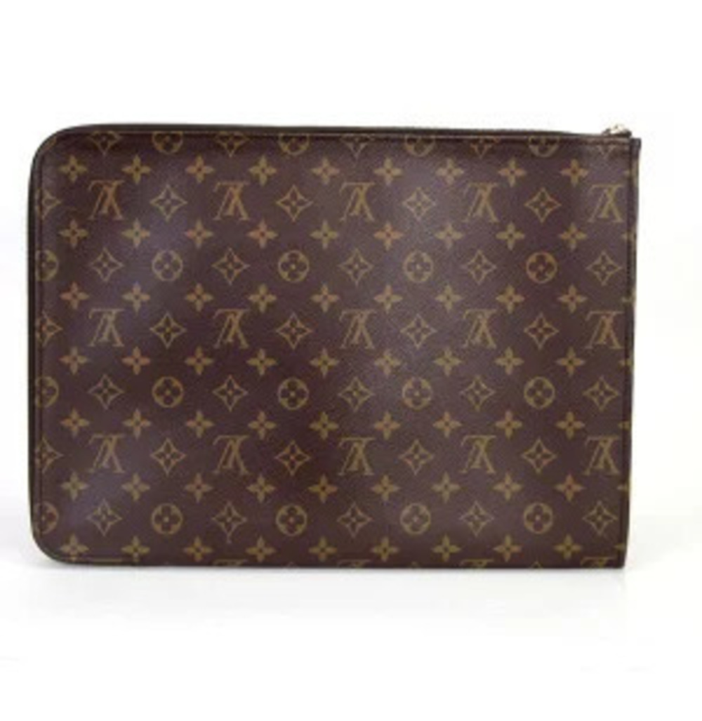 Louis Vuitton Monogram Documents Bag Shoulder Pochette Case Brown